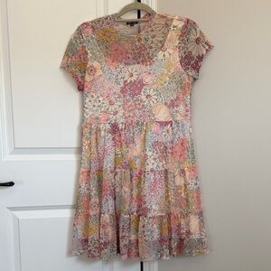 Lily Rose Floral Dress - Pink and Yellow with liner